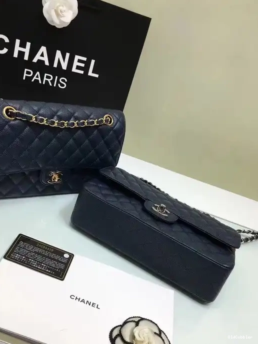 OldCobbler Leather Bag Hardware CHANEL royalblue with Flap Gold 2.55 1112 Calfskin Large 0228