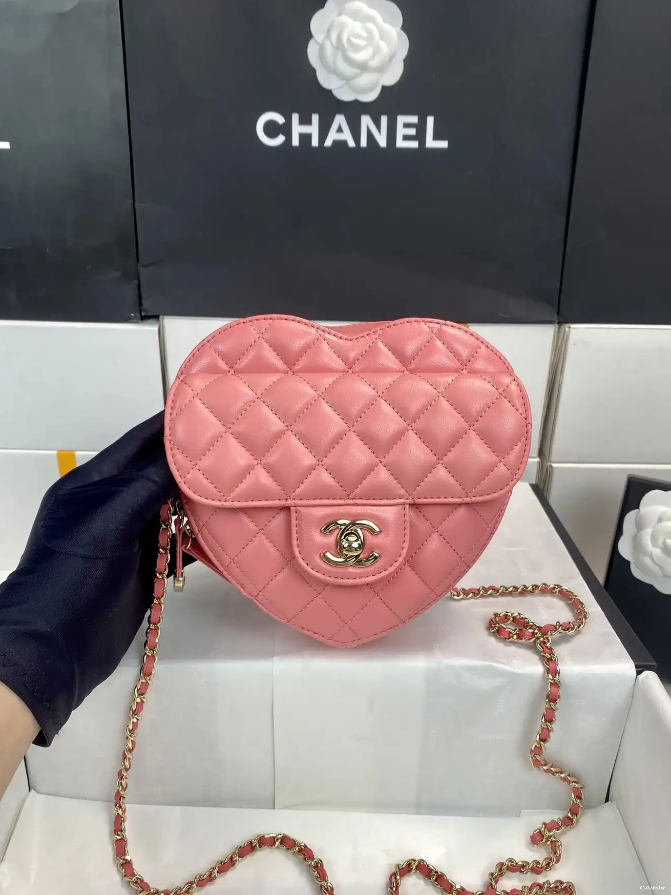 OldCobbler Bag-18*16.5*6.5CM Heart CHANEL 0224